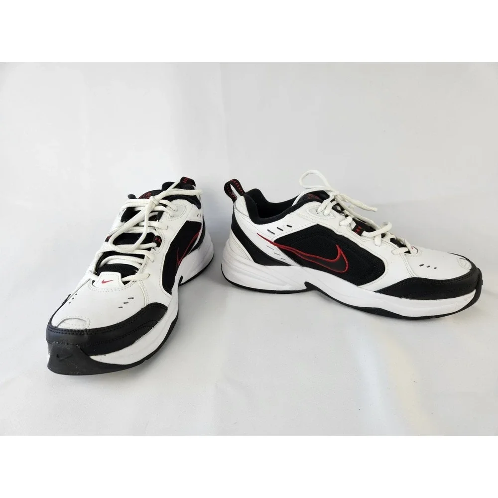 Nike‎ AIR MONARCH IV Men White Black Red 101 Walking Shoe Sneakers Dad Sz 10